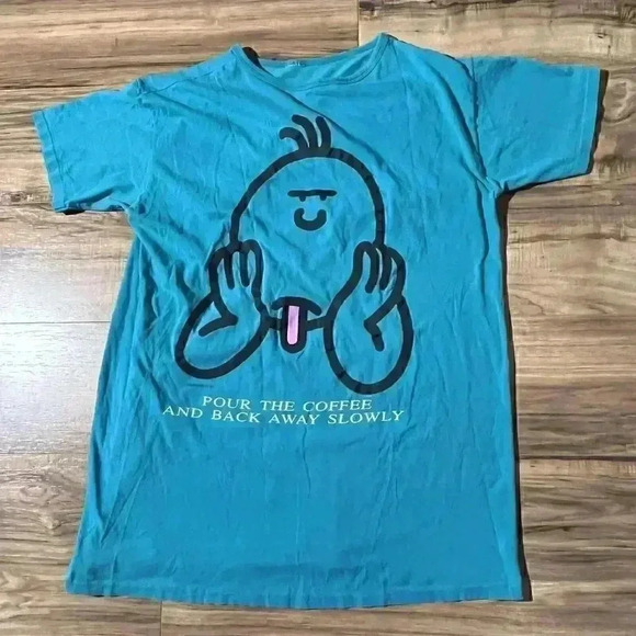 Vintage Pour The Coffee And Back Away Slowly Sleep Nightie T-Shirt One Size - Picture 1 of 8